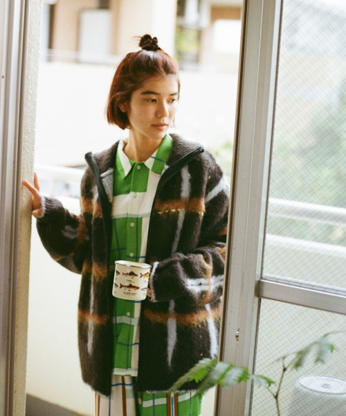 透明な空気のチェックジップニット（ニット/セーター）｜PAMM（パム