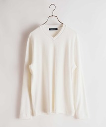 UNION STATION | ジオメトリック柄のミルジャガードＶネックロンＴｅｅ(Tシャツ/カットソー)