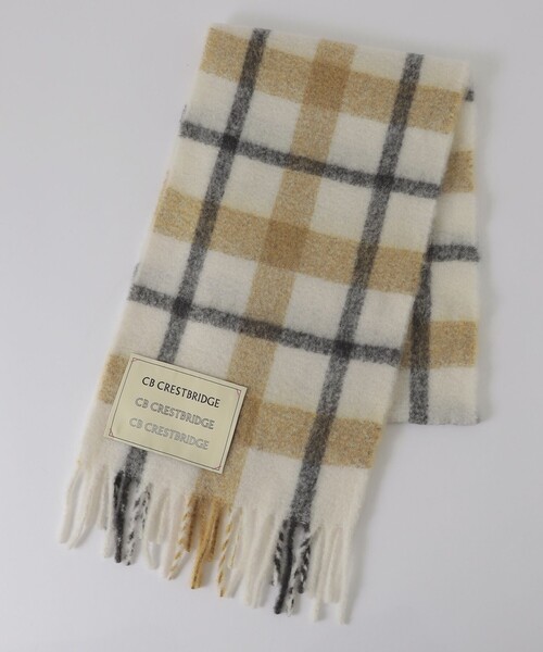 CB CRESTBRIDGE（シービークレストブリッジ）の「クレストブリッジチェックマフラー（マフラー・レディース・ライトベージュ/ブルー系その他7・FREE）」の7枚目の写真