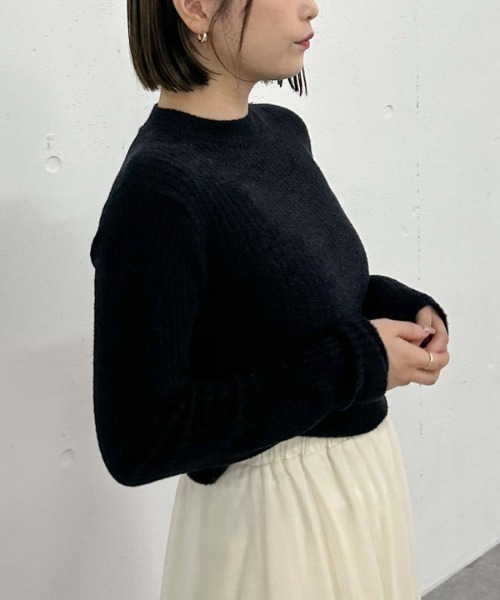 archives（アルシーヴ）の「肩ボタンモールリブニット（ニット/セーター・レディース・ピンクベージュ/ブラック/ブルー/オフホワイト・MEDIUM）」の18枚目の写真