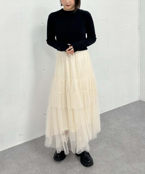 archives（アルシーヴ）の「肩ボタンモールリブニット（ニット/セーター・レディース・ピンクベージュ/ブラック/ブルー/オフホワイト・MEDIUM）」の20枚目の写真