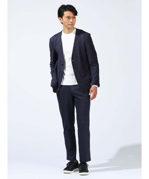 HARUYAMA(ハルヤマ)の「【上下セットアップ】ノーカラー ストレッチ スーツ TOKYO RUN 秋冬(セットアップ・メンズ・ネイビー/チャコールグレー・LL/L/M/S)」の5枚目の写真