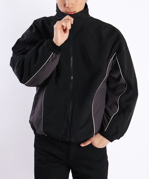 WESTSEA（ウエストシー）の「ナイロン ライン切替トラックジャケット オーバーサイズ（ナイロンジャケット・メンズ・ブラック/カーキ/グレー・M/L）」の8枚目の写真