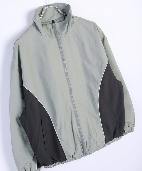 WESTSEA（ウエストシー）の「ナイロン ライン切替トラックジャケット オーバーサイズ（ナイロンジャケット・メンズ・ブラック/カーキ/グレー・M/L）」の18枚目の写真
