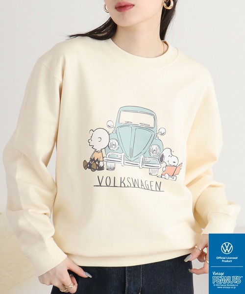 PEANUTS×VW SNOOPY×フォルクスワーゲンスウェットクルーネック