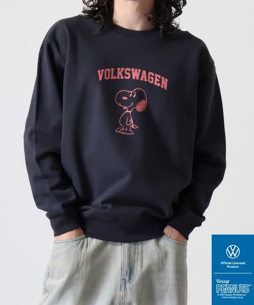 トレーナー スウェット PEANUTS×VW SNOOPY×フォルクスワーゲンスウェットクルーネックトレーナー レディース メンズ PEANUTS×VW SNOOPY×フォルクスワーゲンスウェットクルーネック