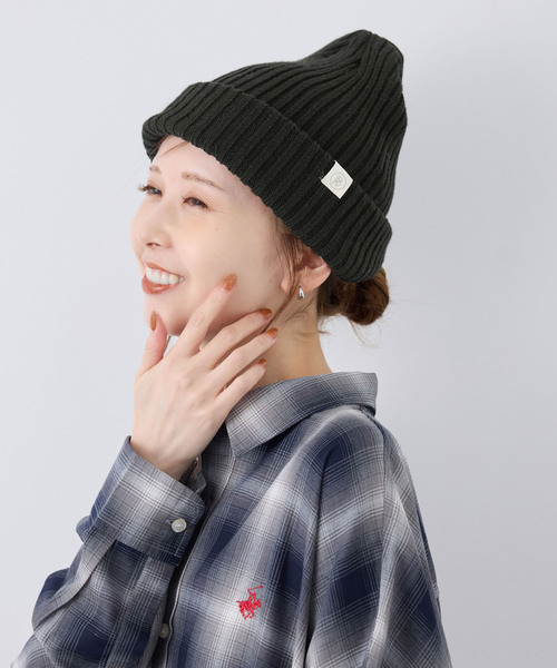 ROPE' PICNIC（ロペピクニック）の「リブニットワッチ（ニットキャップ/ビーニー・レディース・ベージュ系その他/ブラック/ライトグリーン・FREE）」の2枚目の写真