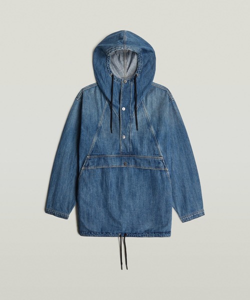 G-STAR(ジースター)の「Parachute Hooded Anorak/ミリタリーディテールヴィンテージライクデニムアノラックジャケット(ブルゾン・メンズ・インディゴブルー・MEDIUM/LARGE/SMALL/X-LARGE/X-SMALL)」の6枚目の写真