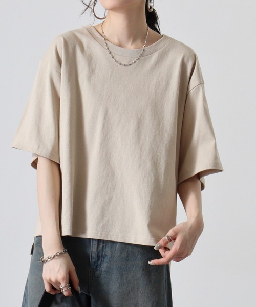 CROSS & STITCH(クロスステッチ)の「CROSS & STITCH OEウィメンズオーバーTシャツ(Tシャツ/カットソー・メンズ・ヘザーグレー/アーミー/ブラック/ベージュ系/ホワイト・M)」の4枚目の写真