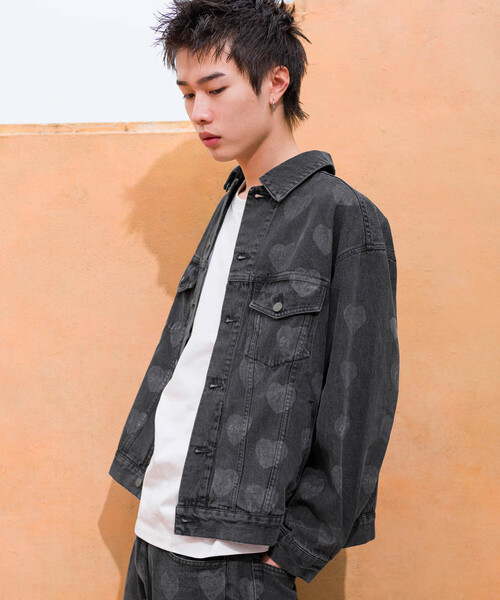 JUNRED(ジュンレッド)の「【Chocomoo×JUNRED】コラボデニムブルゾン(デニムジャケット・メンズ・ブラック/ブルー・S/M/L)」の3枚目の写真
