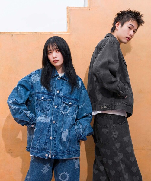 JUNRED(ジュンレッド)の「【Chocomoo×JUNRED】コラボデニムブルゾン(デニムジャケット・メンズ・ブラック/ブルー・S/M/L)」の9枚目の写真
