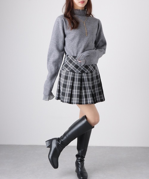 Lace Ladies（レースレディース）の「フリル プリーツ フェイクレイヤード リブ ニット プルオーバー（ニット/セーター・レディース・アイボリー/グレー/ブラウン/ブラック・FREE/S）」の19枚目の写真