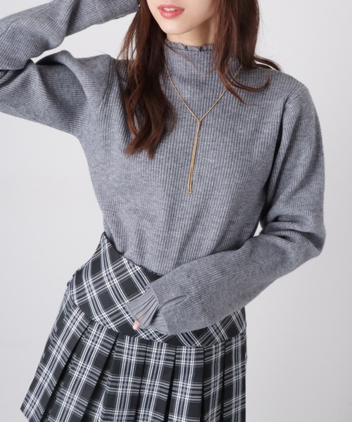 Lace Ladies（レースレディース）の「フリル プリーツ フェイクレイヤード リブ ニット プルオーバー（ニット/セーター・レディース・アイボリー/グレー/ブラウン/ブラック・FREE/S）」の20枚目の写真