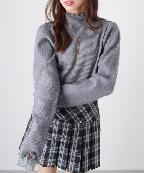 Lace Ladies（レースレディース）の「フリル プリーツ フェイクレイヤード リブ ニット プルオーバー（ニット/セーター・レディース・アイボリー/グレー/ブラウン/ブラック・FREE/S）」の21枚目の写真