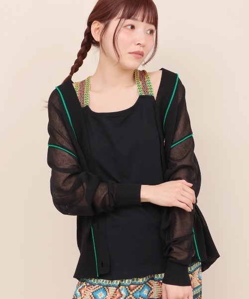 チチカカ（チチカカ）の「カラフルブレードインナータンクトップ（タンクトップ・レディース・ブラック/ブルーグリーン/ブルー・LARGE/MEDIUM）」の2枚目の写真