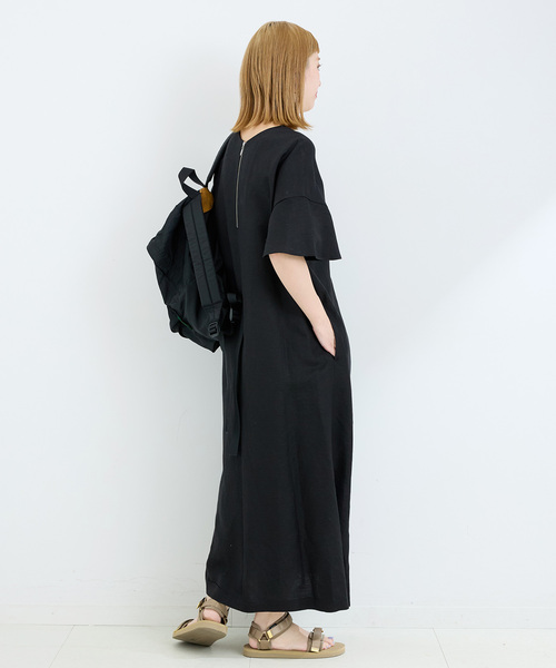 B.C STOCK（ベーセーストック）の「手洗い可 / リネンレーヨン2WAYワンピース（ワンピース・レディース・ブラック/ブルー/ベージュ・FREE）」の9枚目の写真