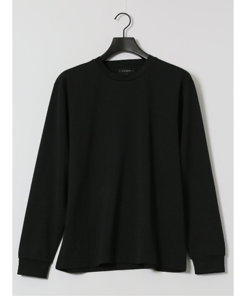 NOTA BENE(ノータベネ)の「【ストレッチ ウォッシャブル】NOTABENE ふくれチェック クルーネック長袖Tシャツ(Tシャツ/カットソー・メンズ・ホワイト/ブラック・MEDIUM/LARGE/X-LARGE)」の5枚目の写真
