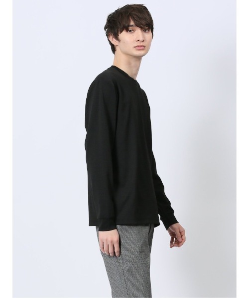 NOTA BENE(ノータベネ)の「【ストレッチ ウォッシャブル】NOTABENE ふくれチェック クルーネック長袖Tシャツ(Tシャツ/カットソー・メンズ・ホワイト/ブラック・MEDIUM/LARGE/X-LARGE)」の15枚目の写真
