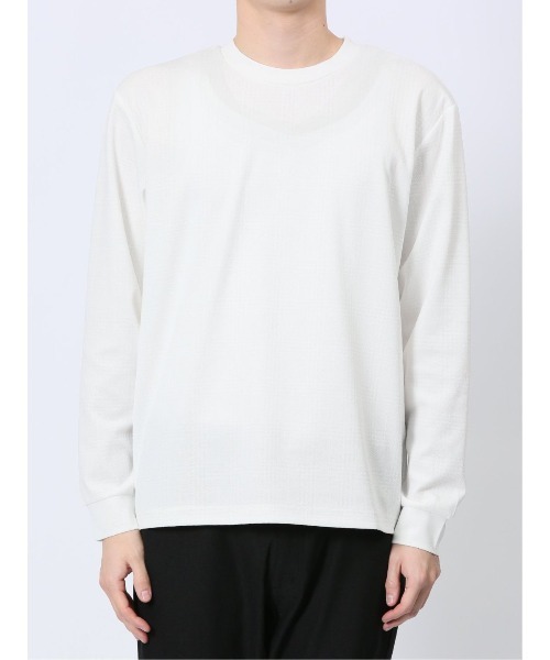 NOTA BENE(ノータベネ)の「【ストレッチ ウォッシャブル】NOTABENE ふくれチェック クルーネック長袖Tシャツ(Tシャツ/カットソー・メンズ・ホワイト/ブラック・MEDIUM/LARGE/X-LARGE)」の21枚目の写真