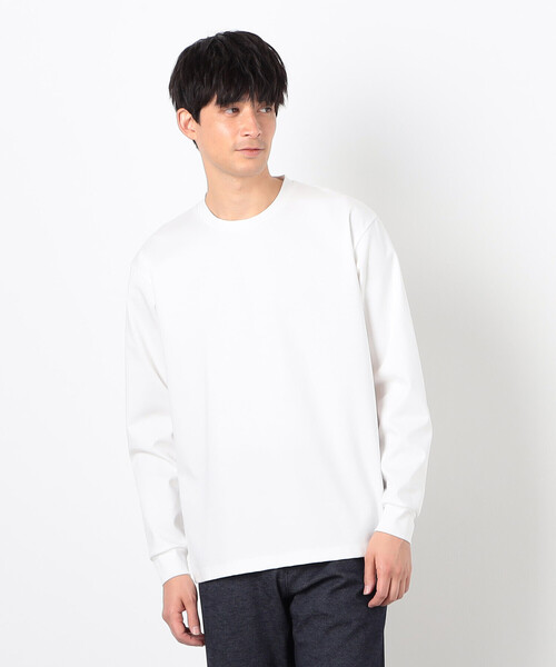 COMME CA ISM(コムサイズム)の「シルキーポンチ 長袖Tシャツ(Tシャツ/カットソー・メンズ・ブラック/ホワイト/ライトグレー・MEDIUM/LARGE)」の6枚目の写真