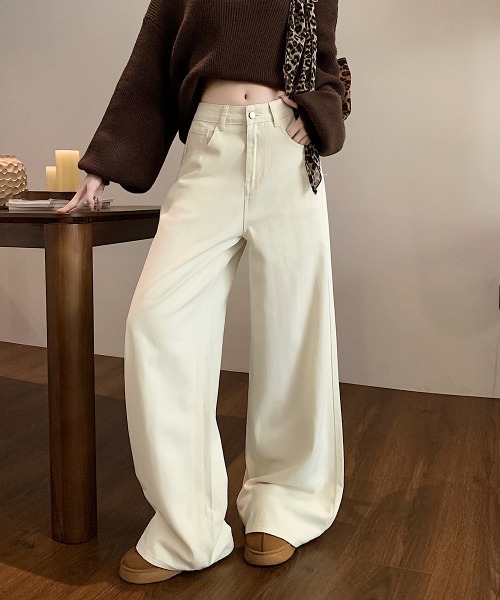 日本未入荷/88rising愛用☆MEDM☆ルーズ ワイドレッグ パンツ☆ セール】ベーシックコットンワイドパンツ/2025 SS COLLECTION