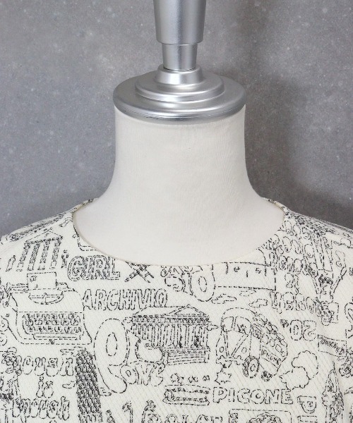 STUDIO PICONE(スタジオピッコーネ)の「メッシュ地プリントノースリトップス(Tシャツ/カットソー・レディース・ホワイト/ベージュ・LL/M/L)」の6枚目の写真