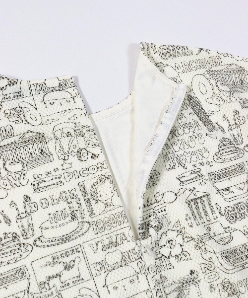 STUDIO PICONE(スタジオピッコーネ)の「メッシュ地プリントノースリトップス(Tシャツ/カットソー・レディース・ホワイト/ベージュ・LL/M/L)」の8枚目の写真