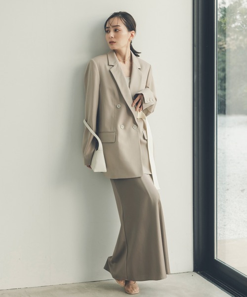 anuans（アニュアンス）の「サテンナロースカート（スカート・レディース・ピンク/モカ/ブラック/アイボリー・X-SMALL/SMALL/MEDIUM）」の10枚目の写真