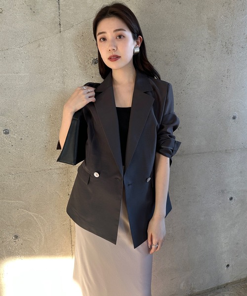 anuans（アニュアンス）の「サテンナロースカート（スカート・レディース・ピンク/モカ/ブラック/アイボリー・X-SMALL/SMALL/MEDIUM）」の17枚目の写真