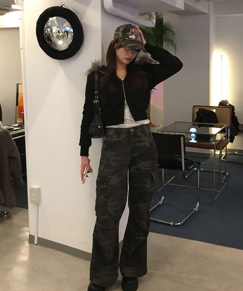 Judin(ジュディン)の「【選べる柄デニム】ポケット付き柄デニム / レオパード・迷彩【JD】(デニムパンツ・レディース・A/B・S/M)」の2枚目の写真