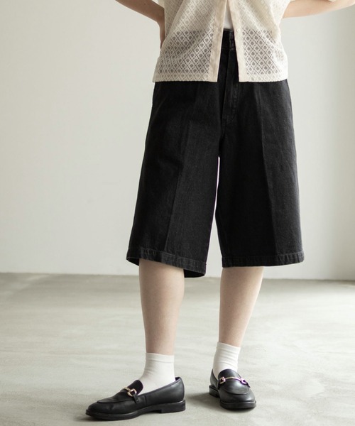 Dickies(ディッキーズ)の「DICKIES サイドポケットワイドハーフパンツ(デニムパンツ・メンズ・インディゴブルー/ベージュ/ブラック/チャコールグレー/ブラック系その他/ダークグリーン・M/L/XL)」の9枚目の写真