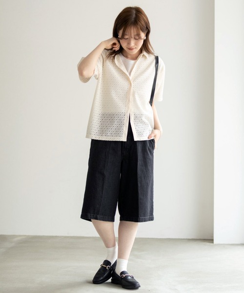 Dickies(ディッキーズ)の「DICKIES サイドポケットワイドハーフパンツ(デニムパンツ・メンズ・インディゴブルー/ベージュ/ブラック/チャコールグレー/ブラック系その他/ダークグリーン・M/L/XL)」の10枚目の写真