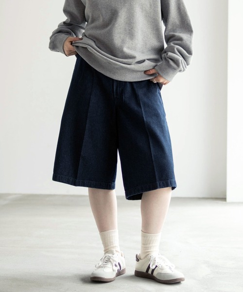 Dickies(ディッキーズ)の「DICKIES サイドポケットワイドハーフパンツ(デニムパンツ・メンズ・インディゴブルー/ベージュ/ブラック/チャコールグレー/ブラック系その他/ダークグリーン・M/L/XL)」の17枚目の写真