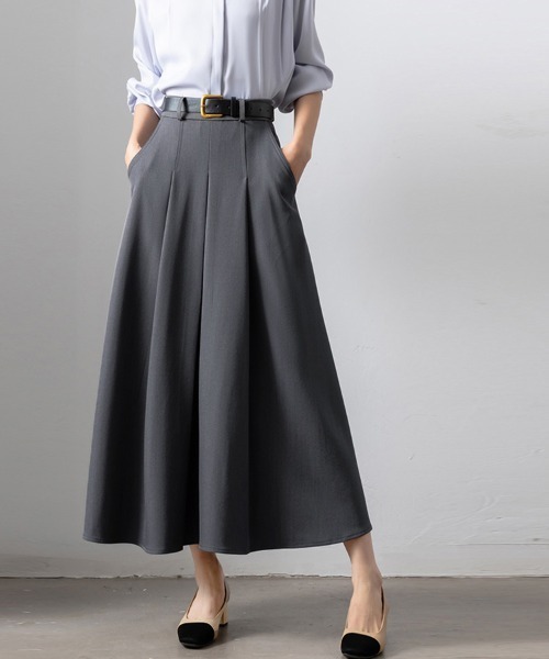Doux Belle（ドゥーベル）の「Aラインシルエットロングスカート（スカート・レディース・ブラック/グレー・MEDIUM）」の14枚目の写真