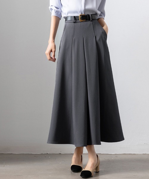 Doux Belle（ドゥーベル）の「Aラインシルエットロングスカート（スカート・レディース・ブラック/グレー・MEDIUM）」の12枚目の写真