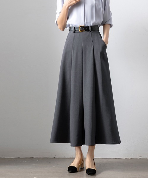 Doux Belle（ドゥーベル）の「Aラインシルエットロングスカート（スカート・レディース・ブラック/グレー・MEDIUM）」の11枚目の写真