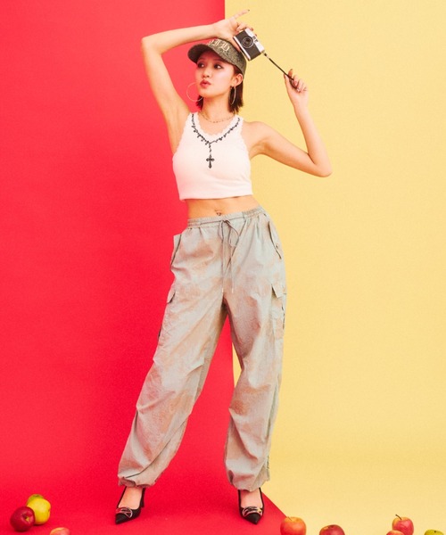 What Is Heart(ワットイズハート)の「tie dye like cargo pants - タイダイカーゴパンツ -(カーゴパンツ・レディース・グリーン/ピンク・SMALL/MEDIUM)」の10枚目の写真