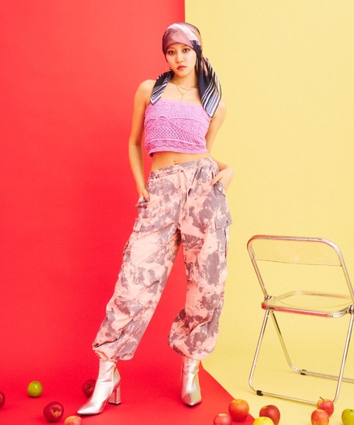 What Is Heart(ワットイズハート)の「tie dye like cargo pants - タイダイカーゴパンツ -(カーゴパンツ・レディース・グリーン/ピンク・SMALL/MEDIUM)」の17枚目の写真