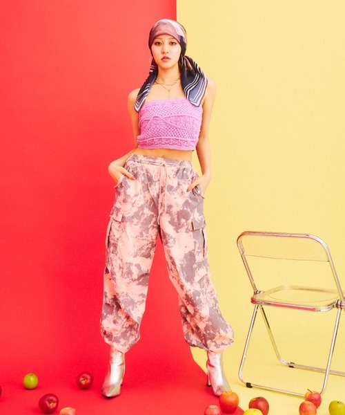 What Is Heart(ワットイズハート)の「tie dye like cargo pants - タイダイカーゴパンツ -(カーゴパンツ・レディース・グリーン/ピンク・SMALL/MEDIUM)」の16枚目の写真