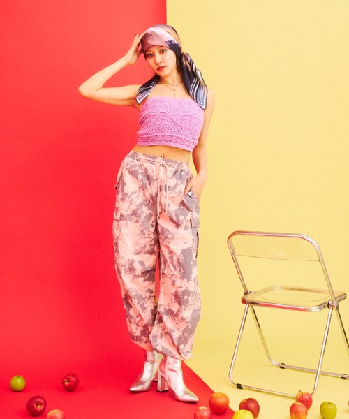 What Is Heart(ワットイズハート)の「tie dye like cargo pants - タイダイカーゴパンツ -(カーゴパンツ・レディース・グリーン/ピンク・SMALL/MEDIUM)」の15枚目の写真
