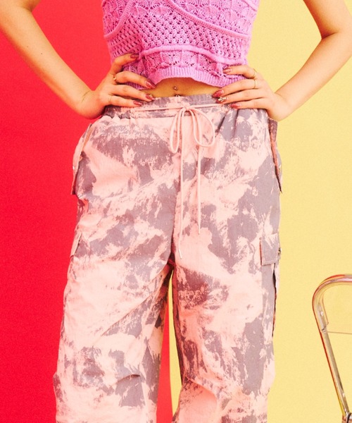 What Is Heart(ワットイズハート)の「tie dye like cargo pants - タイダイカーゴパンツ -(カーゴパンツ・レディース・グリーン/ピンク・SMALL/MEDIUM)」の12枚目の写真