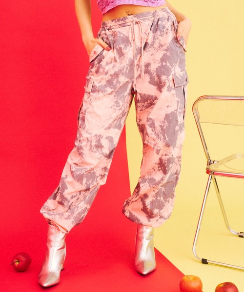 What Is Heart(ワットイズハート)の「tie dye like cargo pants - タイダイカーゴパンツ -(カーゴパンツ・レディース・グリーン/ピンク・SMALL/MEDIUM)」の11枚目の写真
