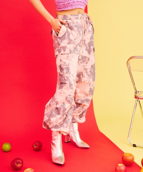 What Is Heart(ワットイズハート)の「tie dye like cargo pants - タイダイカーゴパンツ -(カーゴパンツ・レディース・グリーン/ピンク・SMALL/MEDIUM)」の13枚目の写真