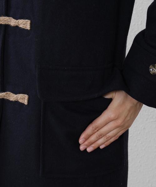 coen（コーエン）の「メルトンロングダッフルコート◆（ダッフルコート・レディース・ベージュ/ネイビー・LARGE/MEDIUM）」の8枚目の写真