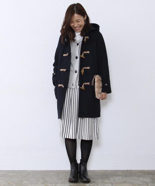 coen（コーエン）の「メルトンロングダッフルコート◆（ダッフルコート・レディース・ベージュ/ネイビー・LARGE/MEDIUM）」の3枚目の写真