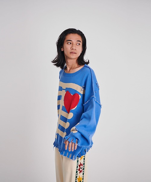 DISCOVERED（ディスカバード）の「BONE KNIT（ニット/セーター・メンズ・ブラック/グレー/グリーン・SMALL/LARGE）」の6枚目の写真