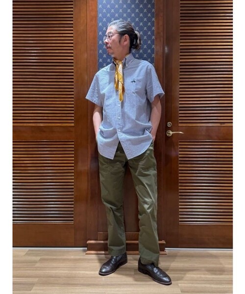 BROOKS BROTHERS(ブルックスブラザーズ)の「◆オンラインストア限定◆コットン ビッグGFロゴ シアサッカー ショートスリーブ カジュアルシャツ Traditional Fit(シャツ/ブラウス・メンズ・ブルー・LARGE/MEDIUM/SMALL/X-LARGE)」の11枚目の写真