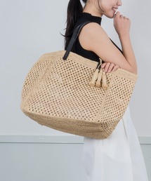 【Rabarany】かごバッグ ラフィア素材 トートバッグ メッシュ ハンドメイド