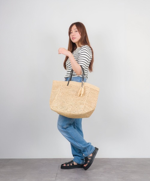 Rabarny　ラフィアバッグ　新品タグ付き セール】【Rabarany】かごバッグ ラフィア素材 トートバッグ