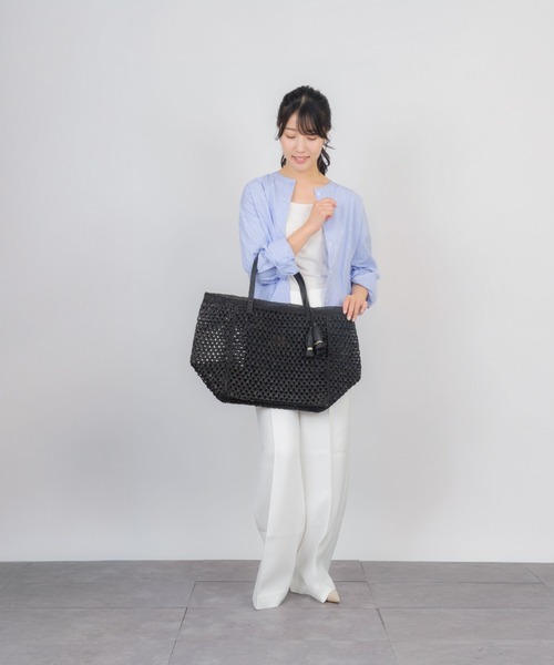 Rivel(リヴェル)の「【Rabarany】かごバッグ ラフィア素材 トートバッグ メッシュ ハンドメイド(かごバッグ・レディース・ダークブラウン/ナチュラル/ブラック・FREE)」の16枚目の写真